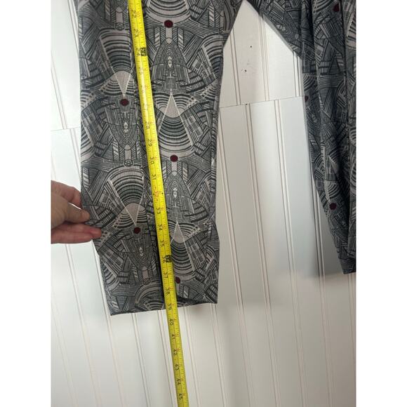 2 peace MELISSA MCCARTHY Seven Gray Geometric Print Tunic Blouse/pants set Sz 1X - Picture 5 of 16